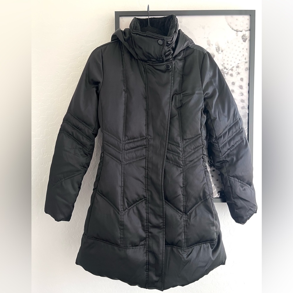 DKNY Black Women’s Puffer Down Filled Parker Coat Jacket size X-small